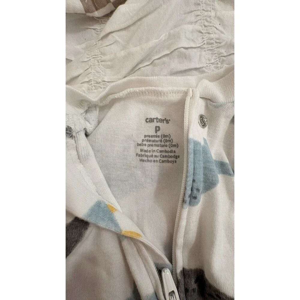 Set of 2 Carters Preemie Boy Bodysuit Footed Sleeper Dinosaurs